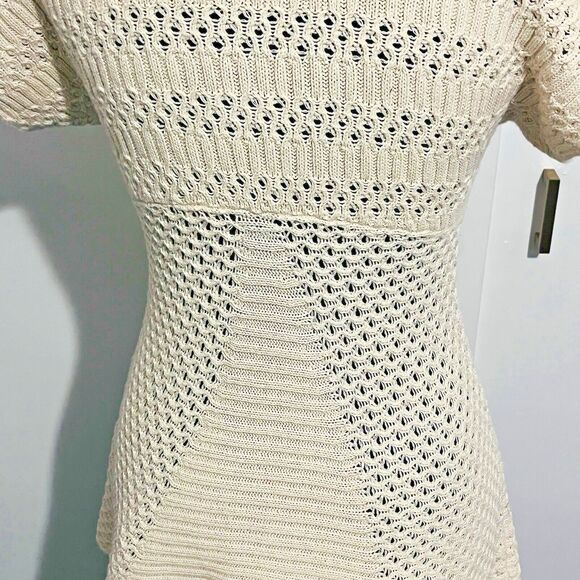 Calvin Klein Jeans Wm's S Sweater Knit 100% Cotton Tunic Top Short Sleeve Boho - Picture 8 of 11